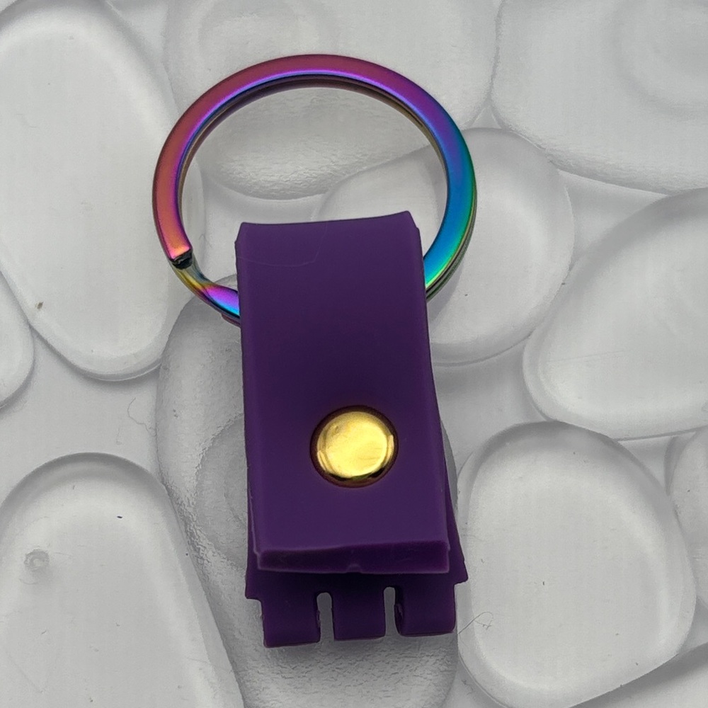 Purple & Rainbow Swatch Keychain - fits Gent Swatch watch - Picture 2 of 3